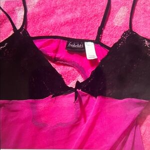 Frederick's of Hollywood Black and Pink Lace Bra